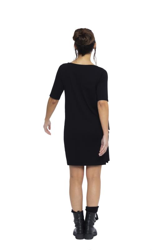 MAMATAYOE Dámske čierne šaty s 3D vzormi. DRAMA