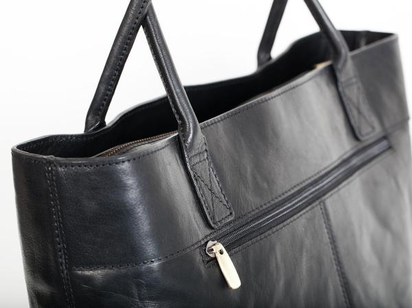 Dámska kožená kabelka alebo nákupná taška – Shopper Black LB011 BAOOBAOO