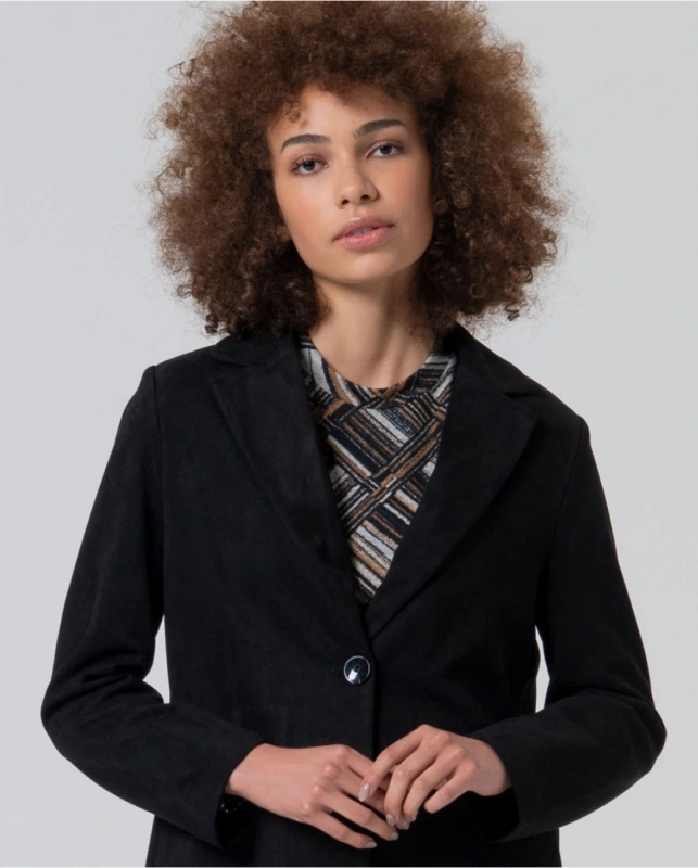 SURKANA Dámsky čierny velvetový kabátik/ blejzer. 555LISU322 3