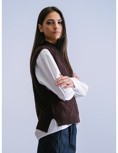 WNT Collection Dámska tmavo hnedá vesta. W225245 1