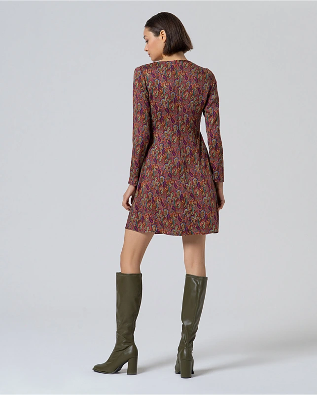 SURKANA Dámske vzorované šaty s trblietavou aplikáciou pod prsiami. 555LASE722 2