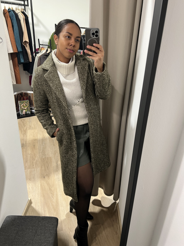 PAZ TORRAS zelený vlnený kabát. I25772