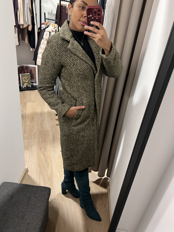 PAZ TORRAS zelený vlnený kabát. I25772 2