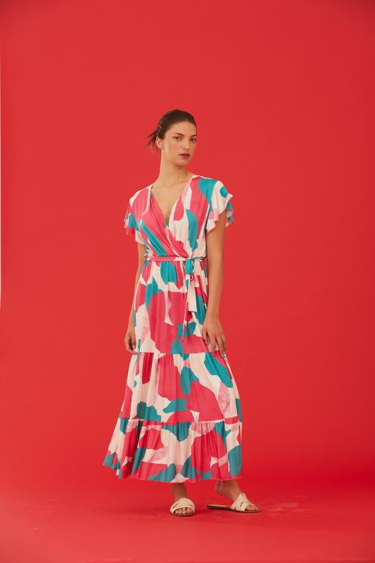WNT Collection farebné dlhé šaty z príjemného chladivého materiálu