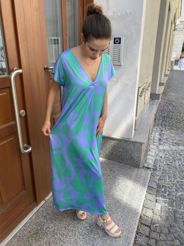 Compania Fantastica Dámske zeleno-fialove šaty