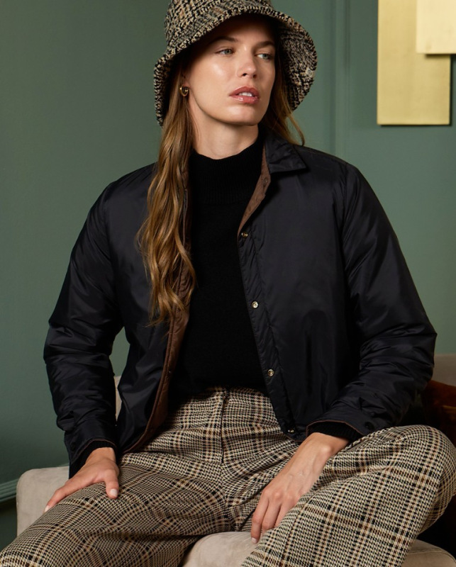 SURKANA Dámska prechodná obojstranná bunda, čierno hnedá.555OMCA421