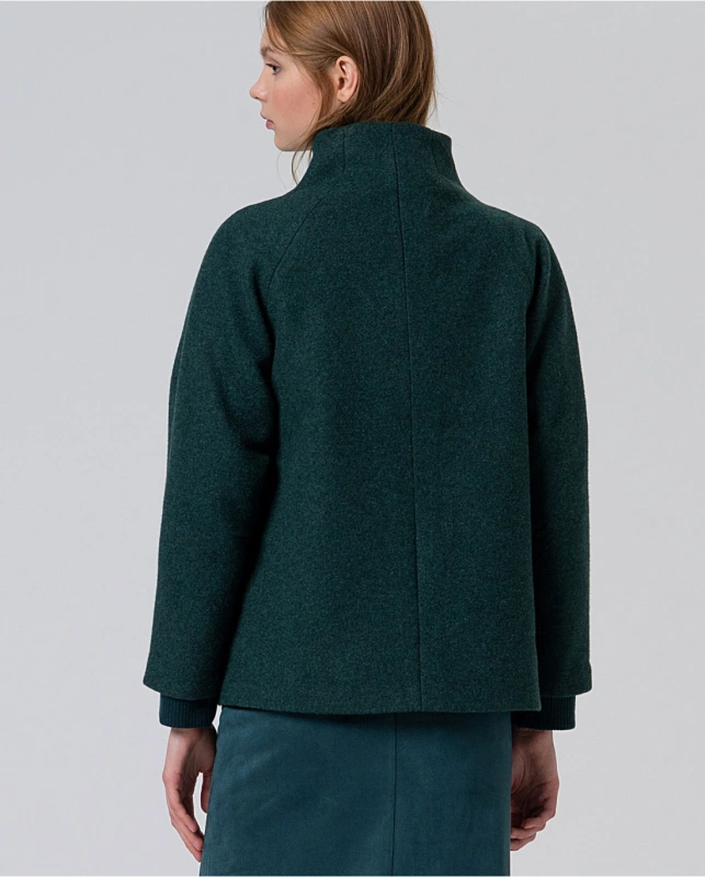 SURKANA Dámsky tmavozelený vlnený kabát. 565NICO421 2