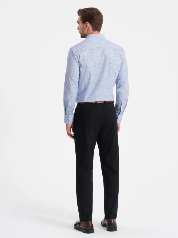 Ombre Pánska košeľa, bledomodrá so vzorom, regular fit, OM-SHCS-0152 3