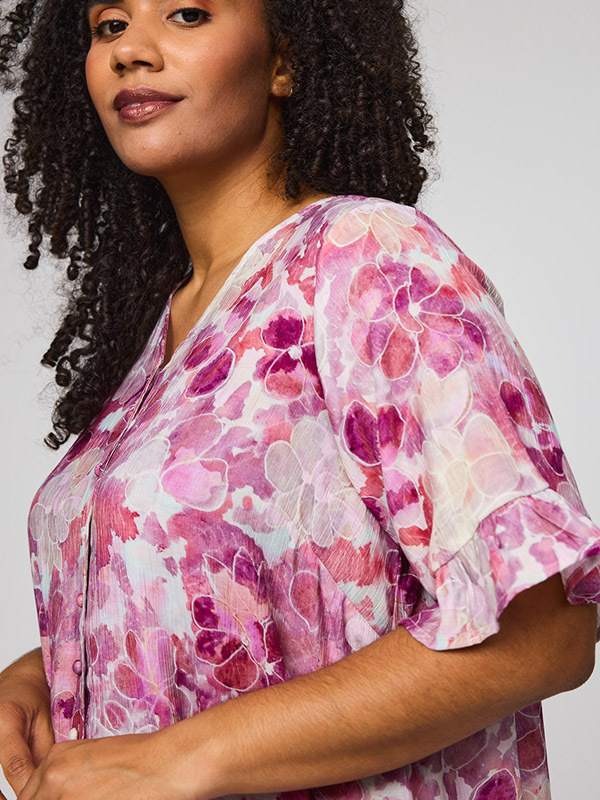 Studio Dámske letné šaty s ružovým vzorom. S262809