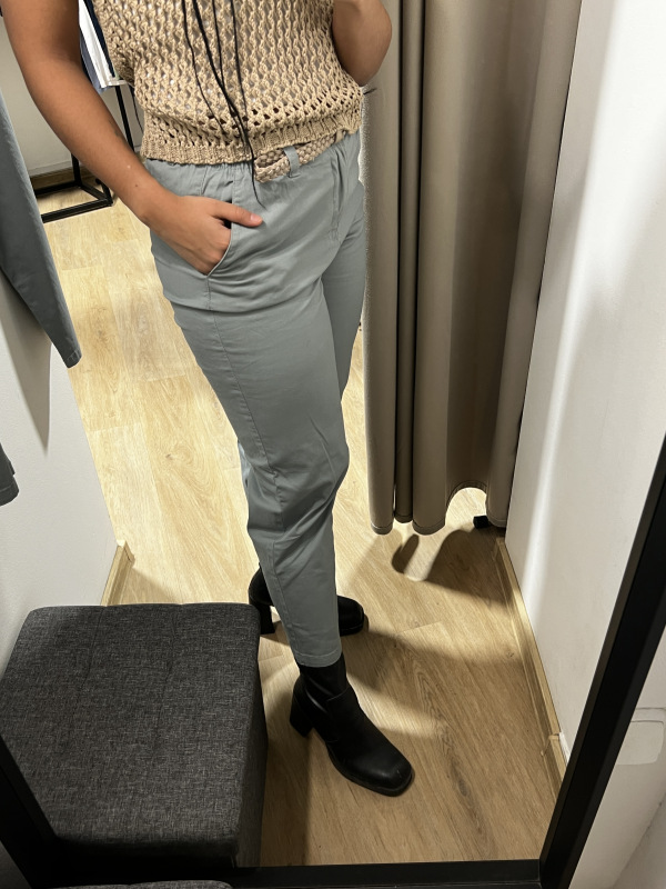 GREENPOINT Dámske sivomodré, bavlnené nohavice. SPO427 1