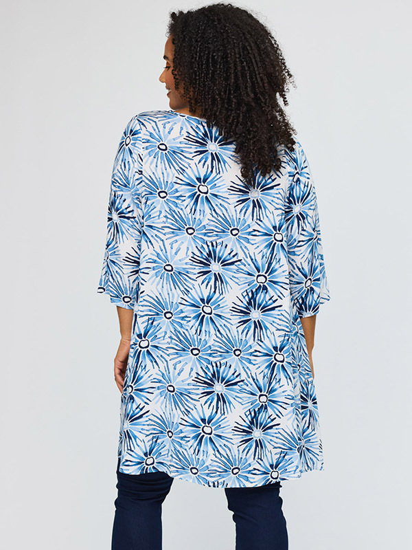 Studio Dámske letné šaty biele s modrým vzorom. S262835 2