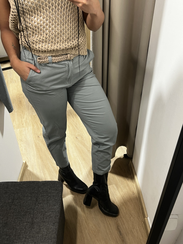 GREENPOINT Dámske sivomodré, bavlnené nohavice. SPO427