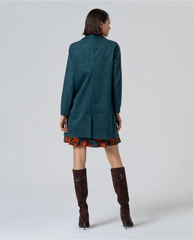 SURKANA Dámsky petrolejový velvetový kabátik/ blejzer. 555LISU322 2